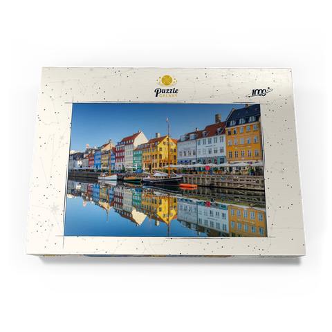 Früher Morgen am Stichkanal Nyhavn im Stadtteil Frederiksstaden 1000 Puzzle Schachtel Ansicht3