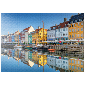 Darstellung des Puzzle-Motivs Früher Morgen am Stichkanal Nyhavn im Stadtteil Frederiksstaden – Puzzleteile: 1000