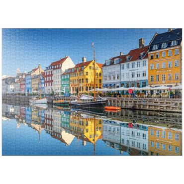 puzzleplate Früher Morgen am Stichkanal Nyhavn im Stadtteil Frederiksstaden 1000 Puzzle