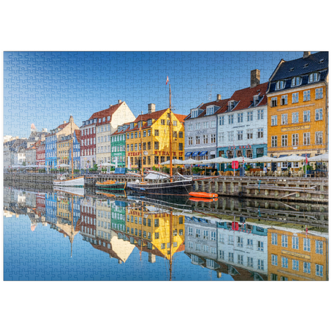 puzzleplate Früher Morgen am Stichkanal Nyhavn im Stadtteil Frederiksstaden 1000 Puzzle