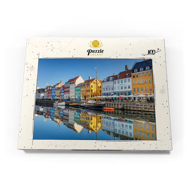 Früher Morgen am Stichkanal Nyhavn im Stadtteil Frederiksstaden 100 Puzzle Schachtel Ansicht3