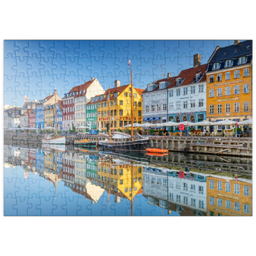 puzzleplate Früher Morgen am Stichkanal Nyhavn im Stadtteil Frederiksstaden 200 Puzzle