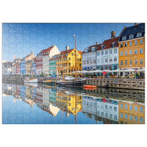 puzzleplate Früher Morgen am Stichkanal Nyhavn im Stadtteil Frederiksstaden 200 Puzzle