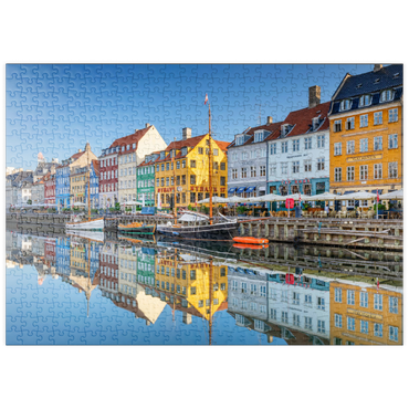 puzzleplate Früher Morgen am Stichkanal Nyhavn im Stadtteil Frederiksstaden 500 Puzzle
