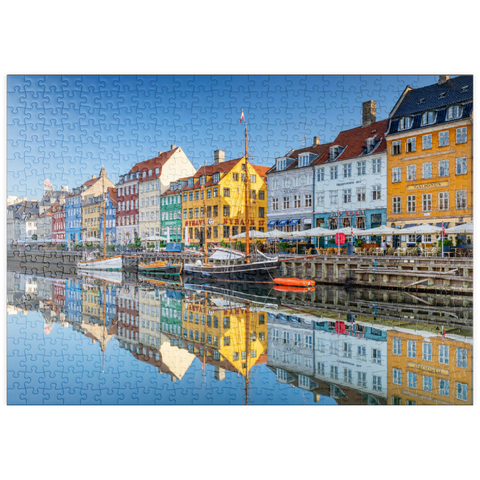 puzzleplate Früher Morgen am Stichkanal Nyhavn im Stadtteil Frederiksstaden 500 Puzzle