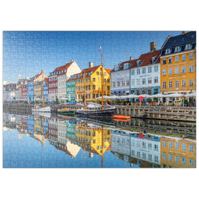 Darstellung des Puzzle Motivs Früher Morgen am Stichkanal Nyhavn im Stadtteil Frederiksstaden - Puzzleteile: 500