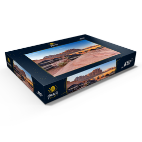 Alternative Darstellung des Puzzle-Motivs Mohammed Mutlak Camp im Abendlicht, Wadi Rum, Gouvernement Aqaba, Jordanien – Puzzleteile: 1000