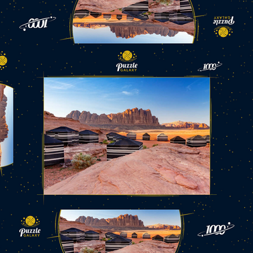 Mohammed Mutlak Camp im Abendlicht, Wadi Rum, Gouvernement Aqaba, Jordanien 1000 Puzzle Schachtel 3D Modell