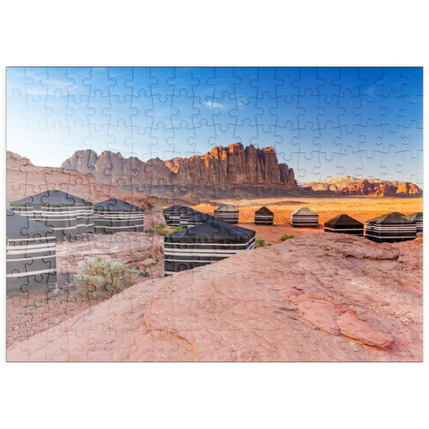 puzzleplate Mohammed Mutlak Camp im Abendlicht, Wadi Rum, Gouvernement Aqaba, Jordanien 200 Puzzle