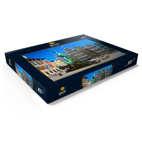 Darstellung des Puzzle Motivs Grote Markt mit Zunfthäuser und Brabobrunnen, Antwerpen, Belgien - Puzzleteile: 100
