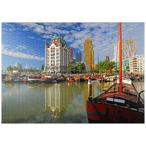 puzzleplate Oudehaven mit dem Witte Huis, Rotterdam, Südholland, Niederlande 1000 Puzzle