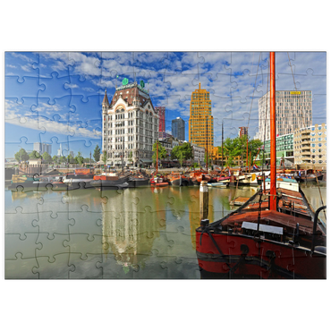puzzleplate Oudehaven mit dem Witte Huis, Rotterdam, Südholland, Niederlande 100 Puzzle