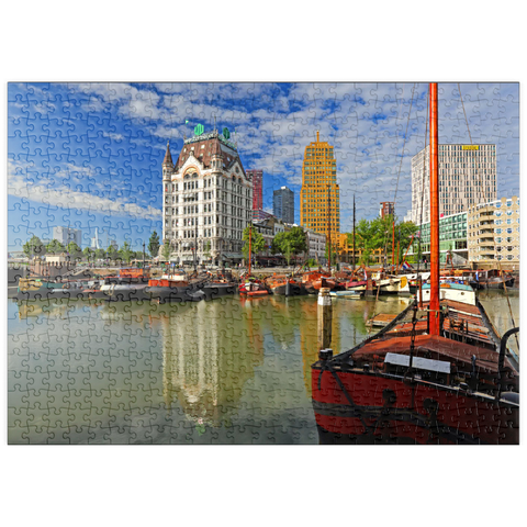 puzzleplate Oudehaven mit dem Witte Huis, Rotterdam, Südholland, Niederlande 500 Puzzle