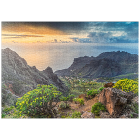 Darstellung des Puzzle-Motivs Blick von Arure in den Barranco von Taguluche im Sonnenuntergang – Puzzleteile: 1000