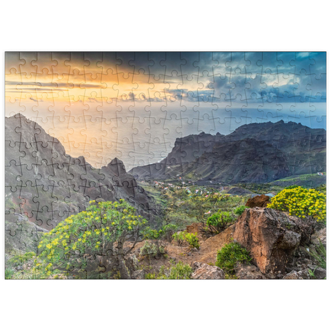 puzzleplate Blick von Arure in den Barranco von Taguluche im Sonnenuntergang 200 Puzzle