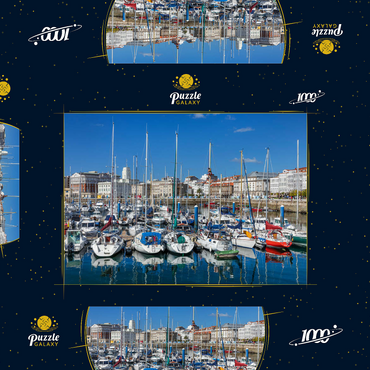 Alter Hafen von A Coruña, Camino Inglés, Jakobsweg Camino de Santiago 1000 Puzzle Schachtel 3D Modell