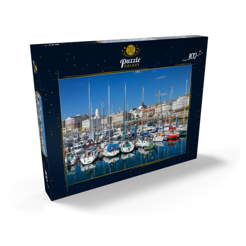 Alter Hafen von A Coruña, Camino Inglés, Jakobsweg Camino de Santiago 100 Puzzle Schachtel Ansicht2