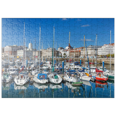 puzzleplate Alter Hafen von A Coruña, Camino Inglés, Jakobsweg Camino de Santiago 200 Puzzle