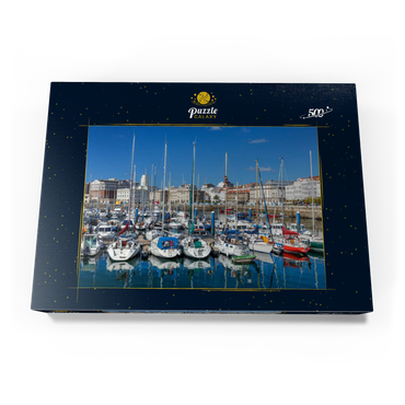 Alter Hafen von A Coruña, Camino Inglés, Jakobsweg Camino de Santiago 500 Puzzle Schachtel Ansicht3