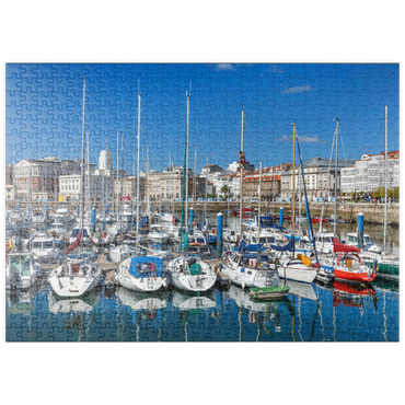 puzzleplate Alter Hafen von A Coruña, Camino Inglés, Jakobsweg Camino de Santiago 500 Puzzle