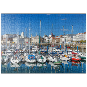 Darstellung des Puzzle Motivs Alter Hafen von A Coruña, Camino Inglés, Jakobsweg Camino de Santiago - Puzzleteile: 500