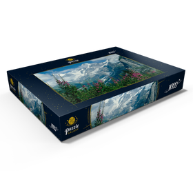 Alternative Darstellung des Puzzle-Motivs Blick von Mürren auf Eiger, Mönch und Jungfrau, Kanton Bern, Schweiz – Puzzleteile: 1000
