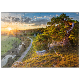 Darstellung des Puzzle Motivs Felsenformation zwölf Apostel im Altmühltal bei Solnhofen - Puzzleteile: 100