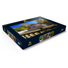 Darstellung des Puzzle Motivs Wasserpavillon im Park der Sommerresidenz des Dalai Lamas, Tibet - Puzzleteile: 100