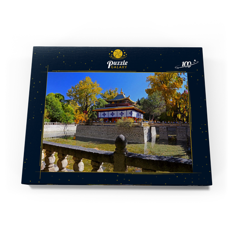 Wasserpavillon im Park der Sommerresidenz des Dalai Lamas, Tibet 100 Puzzle Schachtel Ansicht3