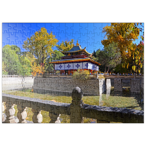 puzzleplate Wasserpavillon im Park der Sommerresidenz des Dalai Lamas, Tibet 200 Puzzle