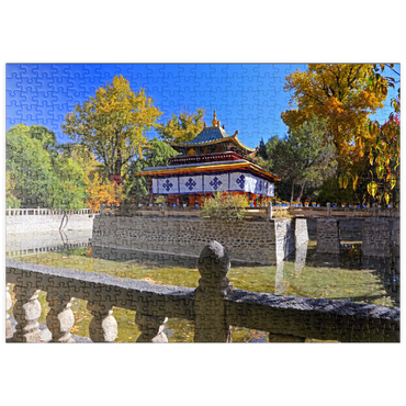 puzzleplate Wasserpavillon im Park der Sommerresidenz des Dalai Lamas, Tibet 500 Puzzle