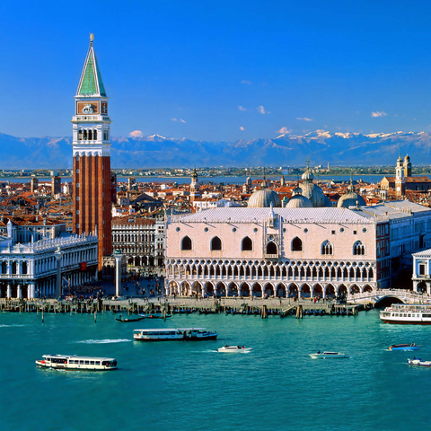 Blick zum Campanile und Dogenpalast, Venedig, Venetien, Italien 1000 Puzzle 3D Modell
