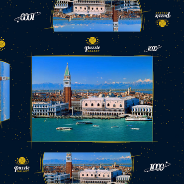 Blick zum Campanile und Dogenpalast, Venedig, Venetien, Italien 1000 Puzzle Schachtel 3D Modell