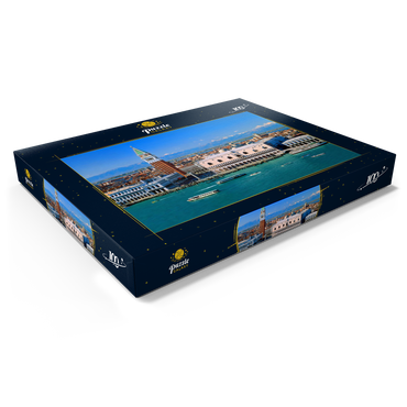 Blick zum Campanile und Dogenpalast, Venedig, Venetien, Italien 100 Puzzle Schachtel Ansicht1