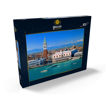 Blick zum Campanile und Dogenpalast, Venedig, Venetien, Italien 100 Puzzle Schachtel Ansicht2