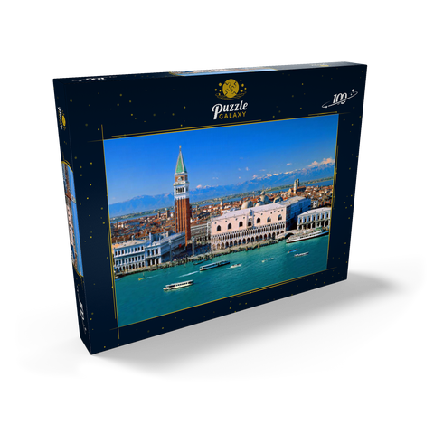 Blick zum Campanile und Dogenpalast, Venedig, Venetien, Italien 100 Puzzle Schachtel Ansicht2