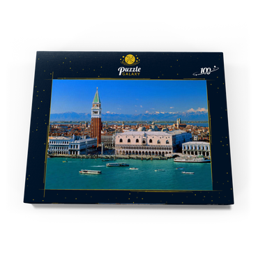 Blick zum Campanile und Dogenpalast, Venedig, Venetien, Italien 100 Puzzle Schachtel Ansicht3