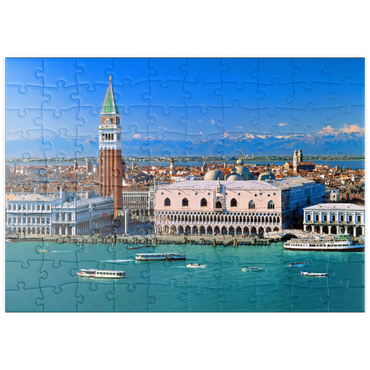 puzzleplate Blick zum Campanile und Dogenpalast, Venedig, Venetien, Italien 100 Puzzle