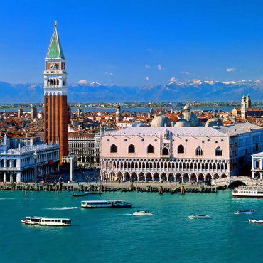 Blick zum Campanile und Dogenpalast, Venedig, Venetien, Italien 100 Puzzle 3D Modell