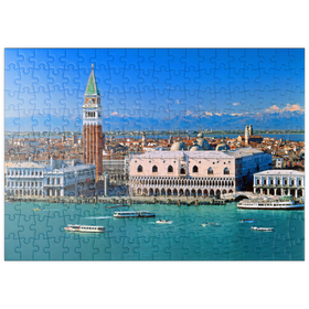 Darstellung des Puzzle-Motivs Blick zum Campanile und Dogenpalast, Venedig, Venetien, Italien – Puzzleteile: 200