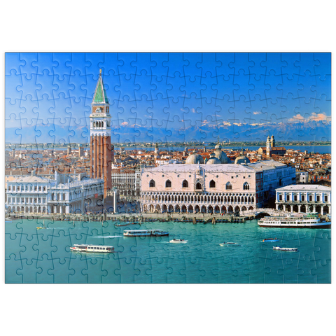 puzzleplate Blick zum Campanile und Dogenpalast, Venedig, Venetien, Italien 200 Puzzle