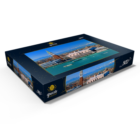 Blick zum Campanile und Dogenpalast, Venedig, Venetien, Italien 500 Puzzle Schachtel Ansicht1