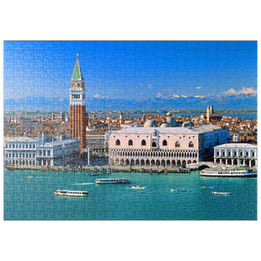 puzzleplate Blick zum Campanile und Dogenpalast, Venedig, Venetien, Italien 500 Puzzle