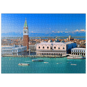 Darstellung des Puzzle Motivs Blick zum Campanile und Dogenpalast, Venedig, Venetien, Italien - Puzzleteile: 500