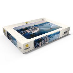 Alternative Darstellung des Puzzle-Motivs Begrüßung der Sea Cloud an den St. Pauli Landungsbrücken, Hamburg, Deutschland – Puzzleteile: 1000