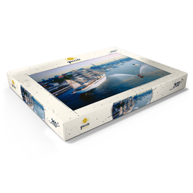 Alternative Darstellung des Puzzle-Motivs Begrüßung der Sea Cloud an den St. Pauli Landungsbrücken, Hamburg, Deutschland – Puzzleteile: 200