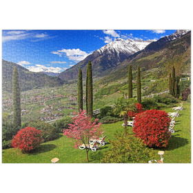 Darstellung des Puzzle Motivs Dorf Tirol, Provinz Bozen, Trentino-Südtirol, Italien - Puzzleteile: 1000