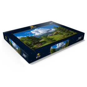 Alternative Darstellung des Puzzle-Motivs Am Col Raiser gegen Langkofel (3181m), St. Christina in Gröden, Dolomiten, Südtirol – Puzzleteile: 200