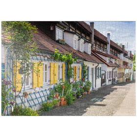 Darstellung des Puzzle-Motivs Wohnhäuser der Stadtsoldaten im Mittelalter, Kasarmen innerhalb der Stadtmauer – Puzzleteile: 1000
