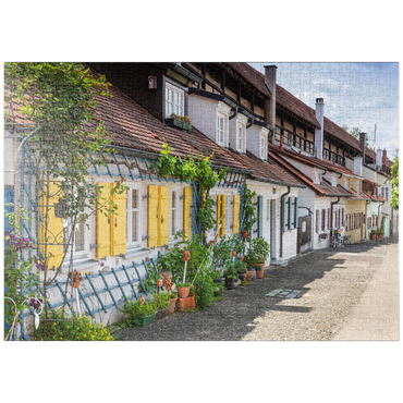 puzzleplate Wohnhäuser der Stadtsoldaten im Mittelalter, Kasarmen innerhalb der Stadtmauer 1000 Puzzle
